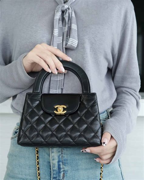 chanel mini kelly black|chanel kelly bag.